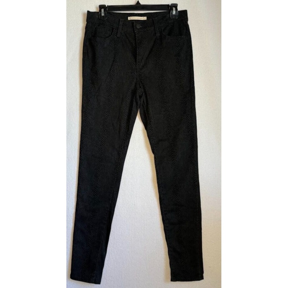 Levis 720 Jeans Women 29X30 Black Mid Rise Super Skinny‎ Stretch Med Wash Denim